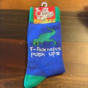 Blue and Green T-Rex Dinosaur Socks